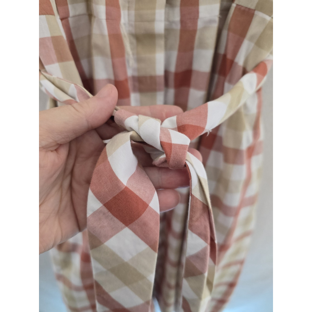 Calvin Klein Red/tan Plaid Country Style Fit/ Flair S Sleeve Dress. Ladies 14 - Picture 5 of 11